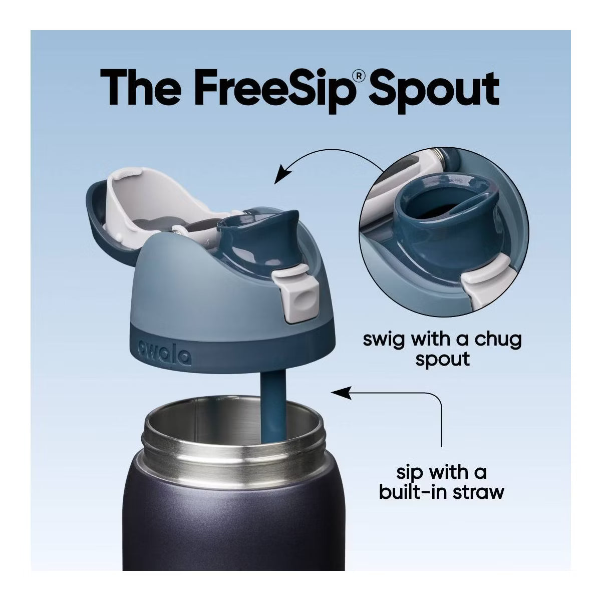 Owala FreeSip 32 oz | Blue Steel Original