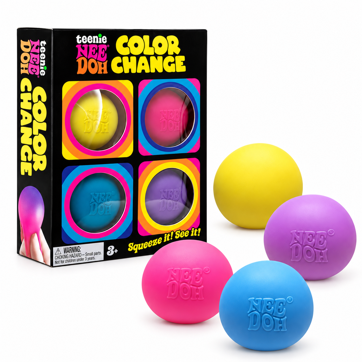 NeeDoh Teenie Color Change (4 Pack) l Original