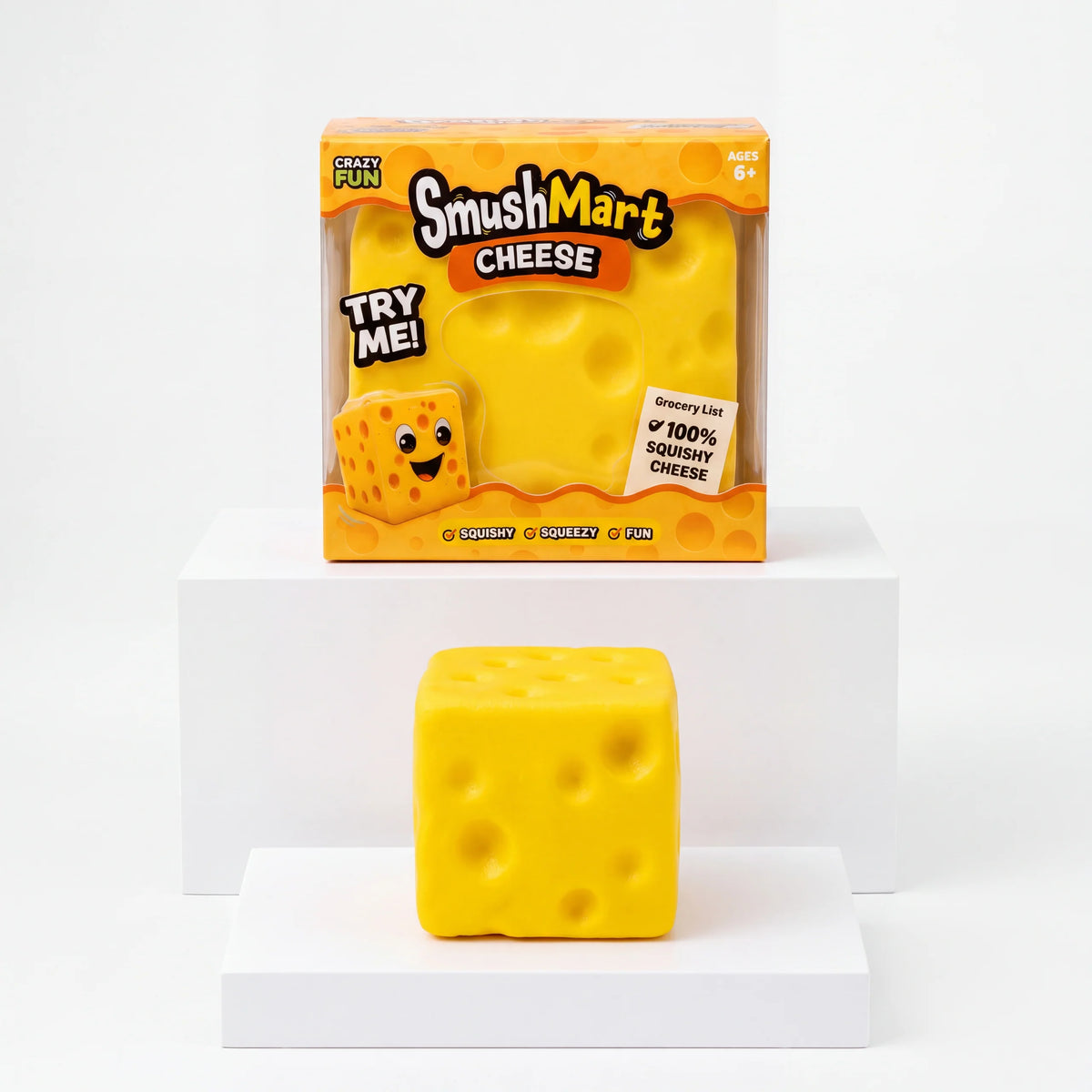 Crazy Fun Smush Mart Cheese Squishy | Original